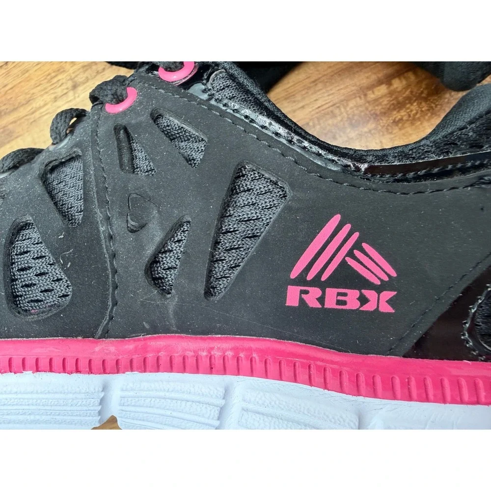 RBX Live Life Active Women's 7 1/2 Running Shoes Black‎ Pink Sneakers 1027